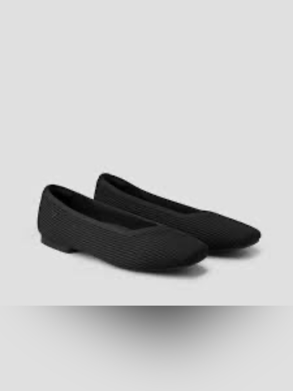 VIVAIA Margot Black Knit Square Toe V-Cut Ballet Flats Sz 35 NWOT